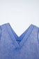 Sky Blue Mineral Wash Pocketed Sleeveless V Neck Loose Romper
