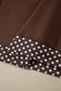 Brown Colorblock Polka Dot Contrast Trim Oversized Sweatshirt