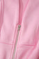 Pink V Neck Sleeveless Double Zip Shift Midi Dress