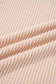 Parchment Twist Ribbed Exposed Seam Detail Long Sleeve Loose Top
