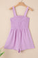 Green Casual Pocketed Smocked Sleeveless Romper