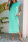 Clearly Aqua Mineral Wash Pocketed T-shirt Long Dress