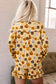 Orange Long Sleeve Ruffle Pumpkin Face Print Two Piece Lounge Set
