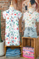 White Western Print Flutter Sleeve Button Down Mini Dress