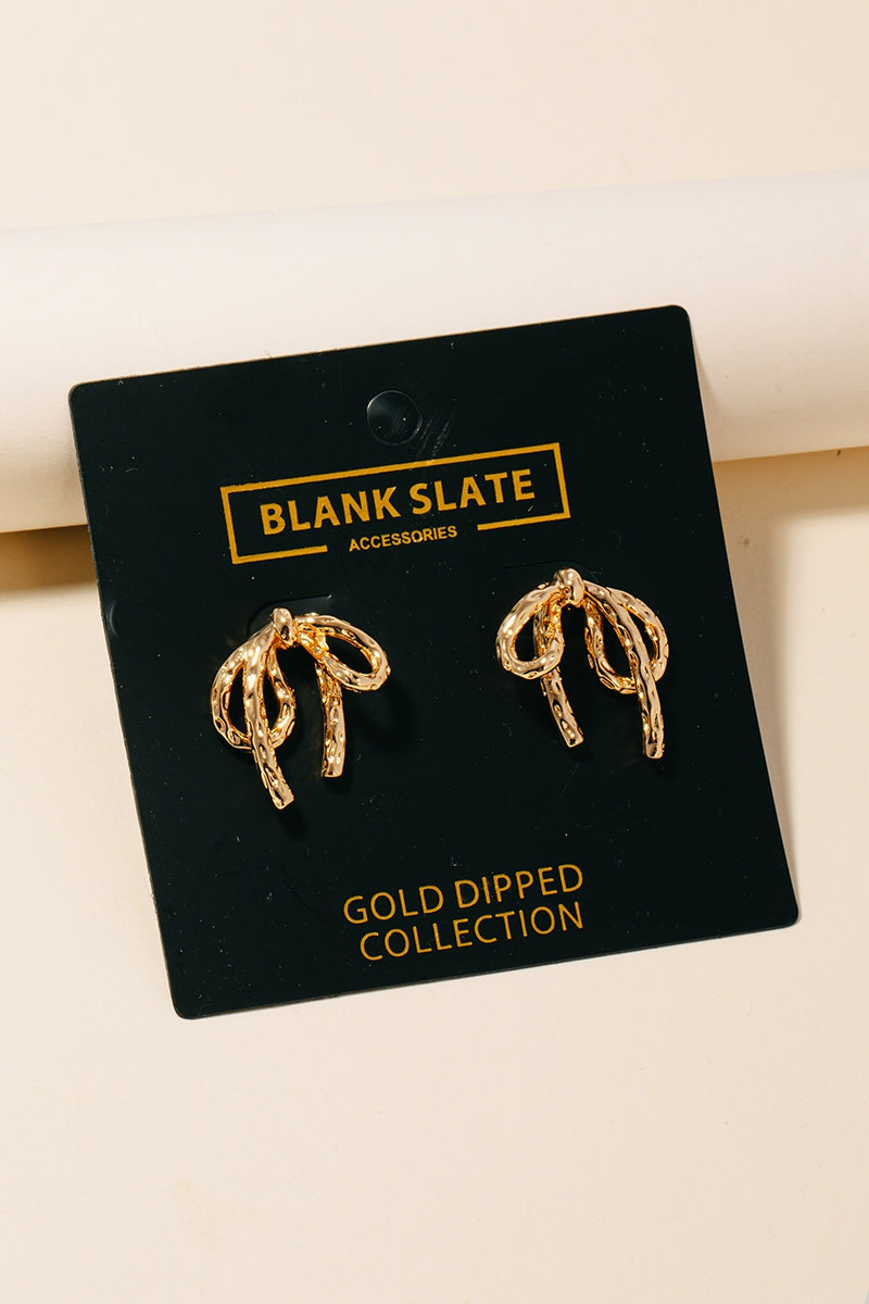 Gold Dipped Bow Earrings