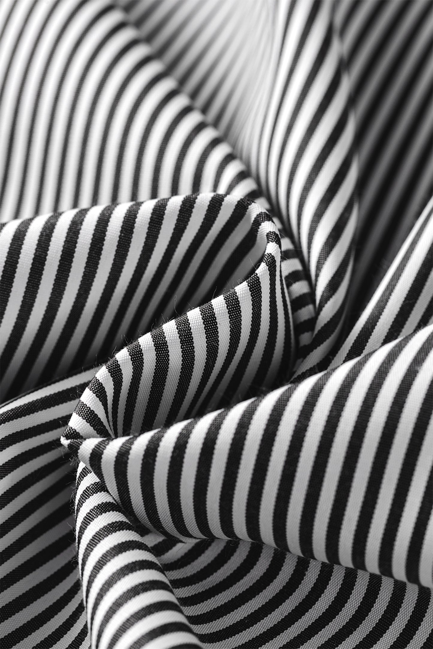 Black Stripe Striped Ruffle Sleeve Short Sleeve Round Neck Casual Shift Blouse