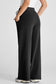 Gray Seamed Drawstring High Waist Wide Leg Sweatpants