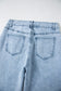 Beau Blue Bow Knot Side Detail Straight Leg Loose Jeans