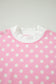 Sky Blue Polka Dot Print Color Block Trim Mock Neck Short Set
