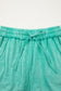 Sky Blue Mineral Washed Drawstring Elastic Waist Raw Cut Shorts