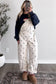 Jet Stream Polka Dot Print Bib Pocket Denim Barrel Overalls Jumpsuit
