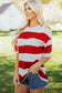 Racing Red Striped Color Block Oversize Tunic Tee