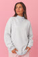 Light Grey High Neck Ribbed Cuff Hem Sweatshirt