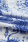 Blue Wild Animal Paradise Striped Detail V Neck Blouse