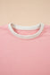 Rose Red 2pcs Color Block Pullover Loose Pant Set