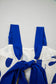 Blue Floral Print Crisscross Tie Back Sleeveless Long Dress
