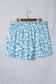 Beau Blue Plus Size Leopard Elastic Waist Athletic Shorts