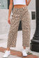 Sky Blue Leopard Print Straight Loose Jeans