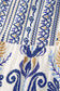 Blue Boho Western Floral Printed Split Neck Ruffled Sleeve Mini Dress