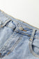 Beau Blue Mid Rise Pearl Embellished Split Wide Leg Jeans