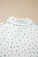 White Floral Print Half Zip Top Matching Short Set