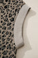 Beige Zip up Collared Leopard Cap Sleeve Top