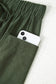 Jungle Green Drawstring Elastic Waist Patch Pocket Barrel Leg Casual Pants