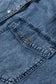 Medium Grey Beau Chest Pocket Raw Hem Denim Loose Shirt Dress