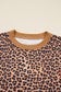 Khaki Leopard Pullover and Pants 2pcs Outfit with Bow Embroidery