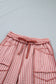 Red Plaid Contrast Trim Drawstring Elastic Waist Shift Pants