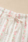 Pink Floral Print Long Sleeve Button Front Shirt Pajama Pant Set