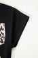 Pink Leopard Bow Embroidered Cotton Round Neck T Shirt