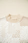 Khaki Patchwork Floral Print Mock Neck Long Sleeve Sweatshirt