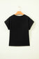 Pink Leopard Bow Embroidered Cotton Round Neck T Shirt