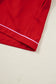 Fiery Red Contrast Trim Ribbon Bow Short Silky 2pcs Pajama Set