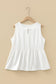 Blue Sapphire Plus Size Solid Color Bow Tie Peplum Tank Top