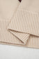 Parchment Corded Horseshoes Ribbed Trim Mock Neck Short Sleeve Sweater