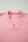 Gossamer Pink Scalloped V Neck Dolman Oversize Top Drawstring Short Set