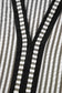 Black Stripe Contrast Trim V Neck Flutter Sleeve Casual Long Dress