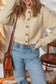 Beige Button Front Cropped Cardigan Sweater