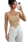 Black Solid Color Wide Strap Splicing Athleisure Tank Top