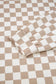 Khaki Checkered Long Sleeve Crop Top High Waist Skort 2pcs Set