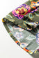 Green Plus Size Floral Print Collared V Neck Loose Mini Dress