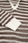 Brown Stripe Eyelet Hollow-out Contrast Collared Pullover Chic Sweater
