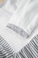 Gray Stripe Half Button Gauze Patchwork Bracelet Sleeve Babydoll Blouse