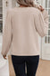 Jet Stream Contrast Scallop Trim V Neck Long Sleeve Blouse