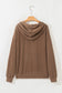 Coffee Twisted Rib Texture Solid Hoodie
