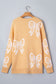 Pink Bow Pattern Drop Shoulder Loose Sweater