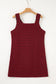 Khaki Houndstooth Print V Neck Sleeveless Mini Dress