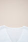 White Flower Lace-up V Neck Babydoll Blouse